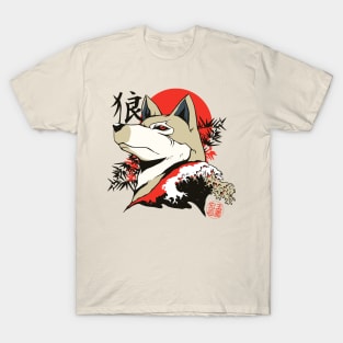 Japanese Wolf Illustration T-Shirt